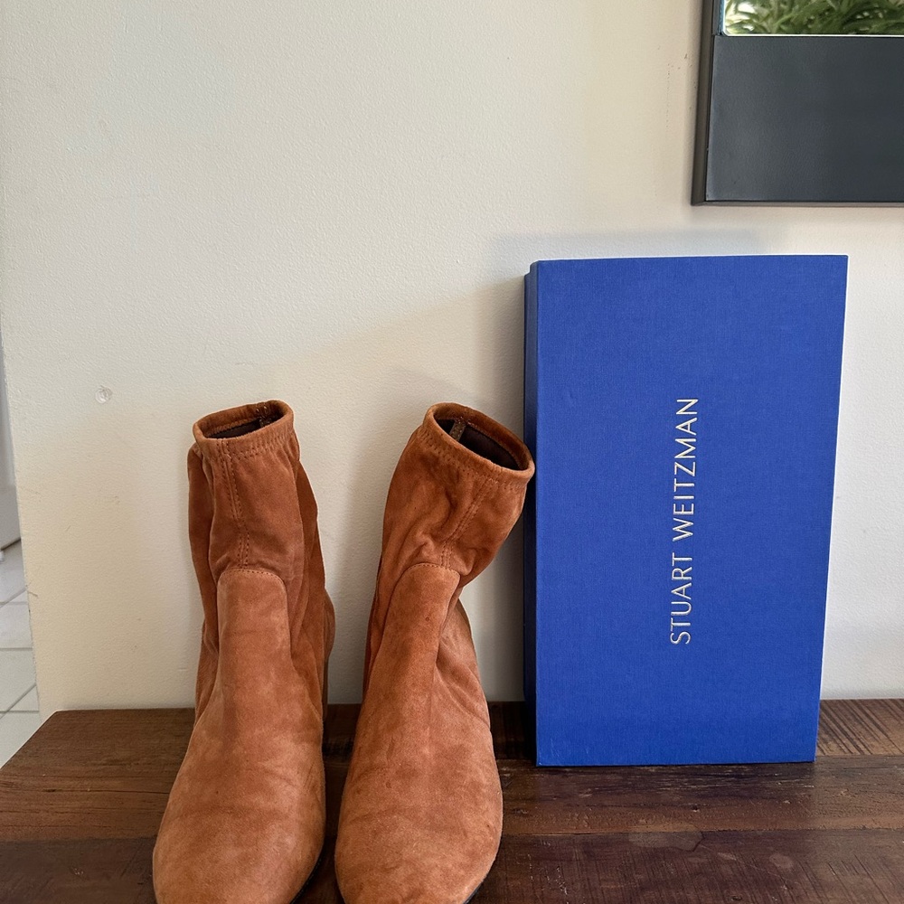Stuart Weitzman Chestnut Suede Ankle Boots